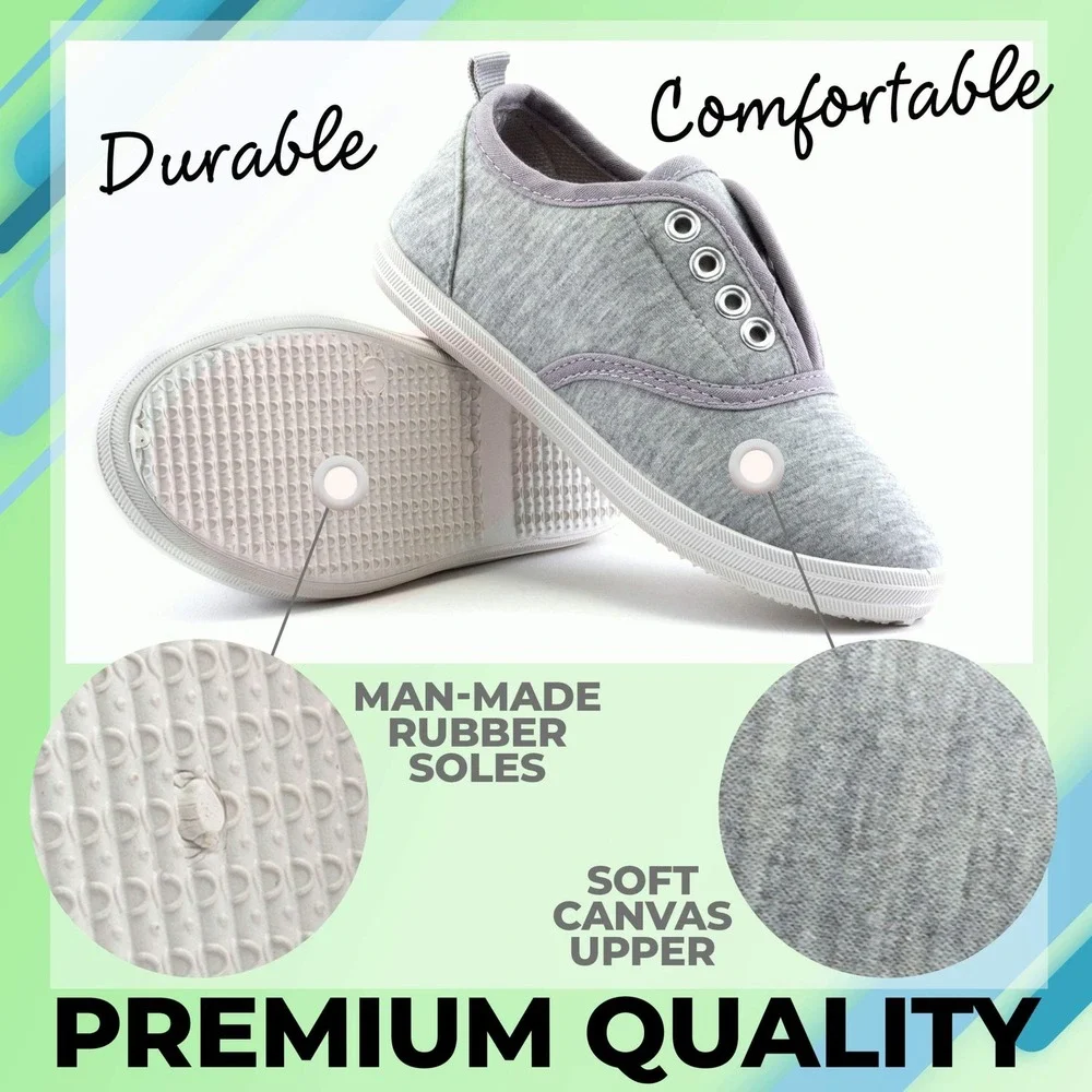 Little Girl‎ Canvas Sneakers by ZOOGS Heather Gray Size 2 New With Tags